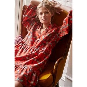 Anthropologie Kelly Louise Judd Flannel Whimsical Flannel Sleep Mini Dress Small